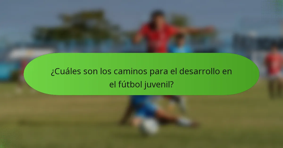 ¿Cuáles son los caminos para el desarrollo en el fútbol juvenil?