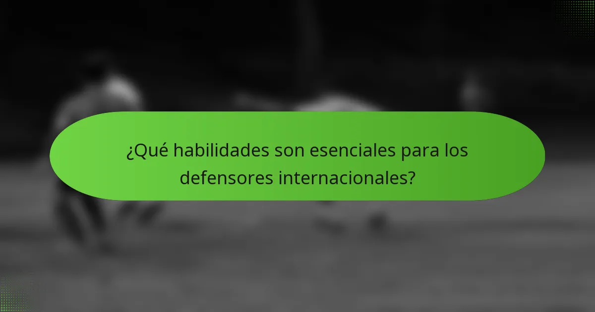 ¿Qué habilidades son esenciales para los defensores internacionales?